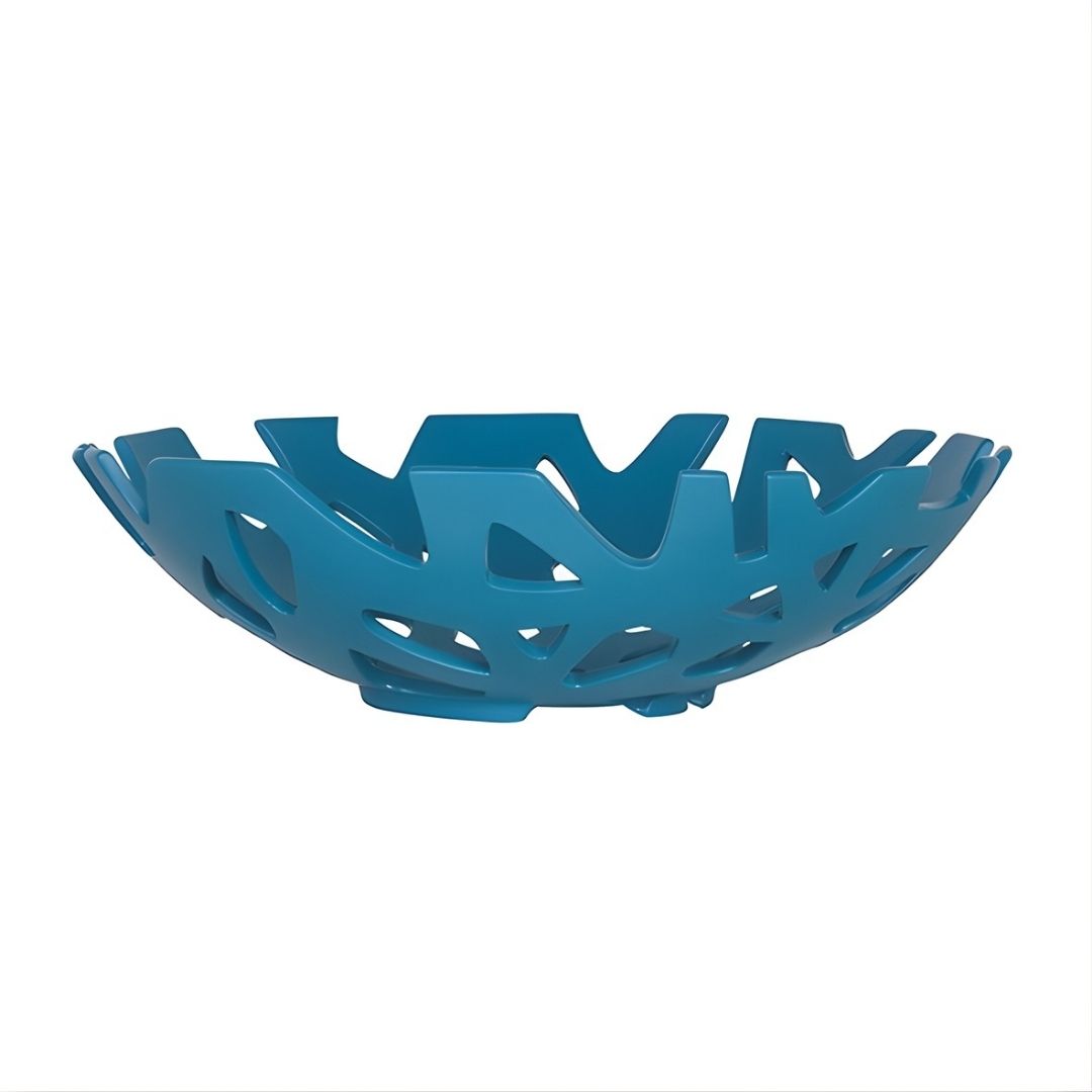 CENTRO MESA RECORTADO VAZADO RESINA AZUL MODALI DESIGN
