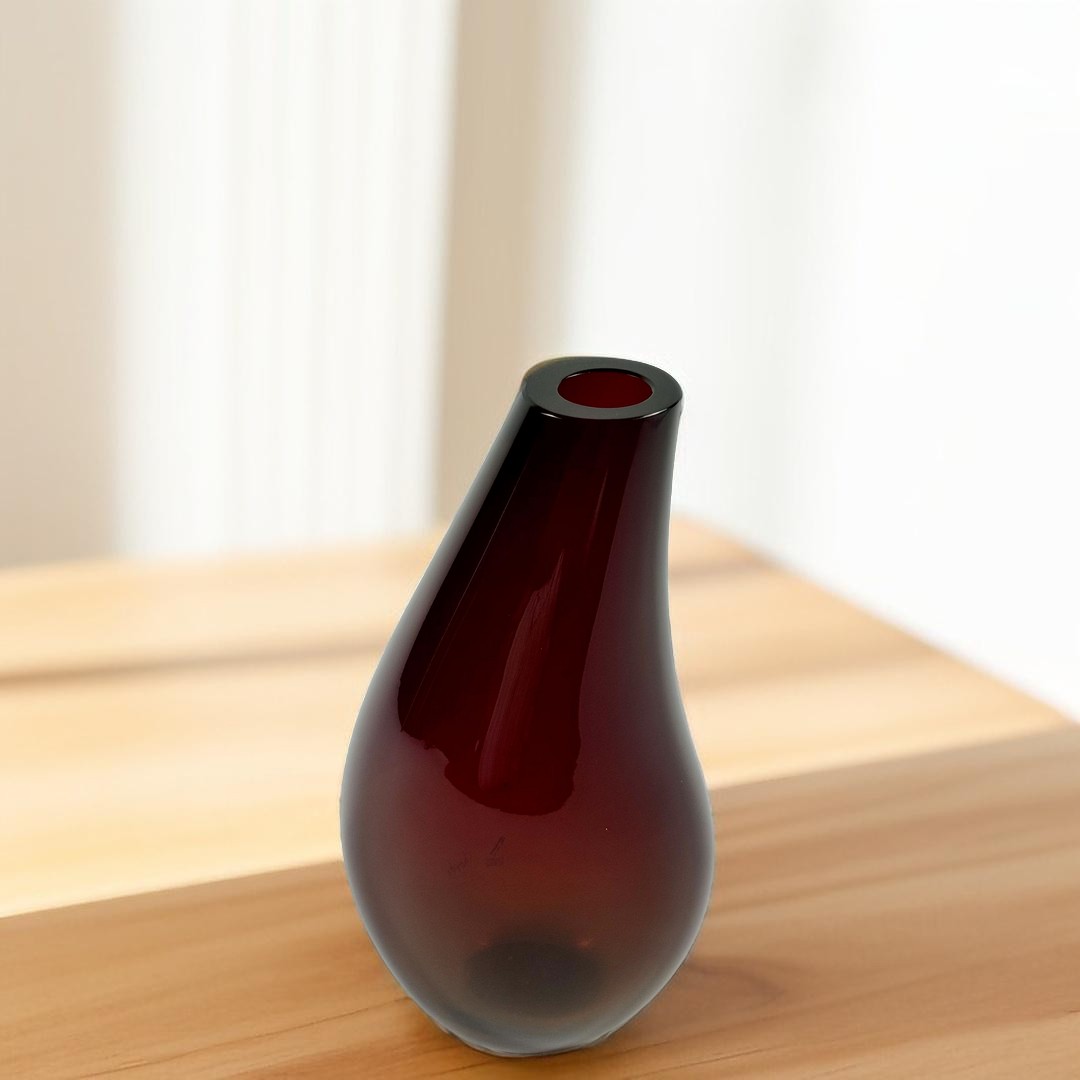 VASO AVENA TALL CRISTAL VERMELHO/AÇO FORMIA