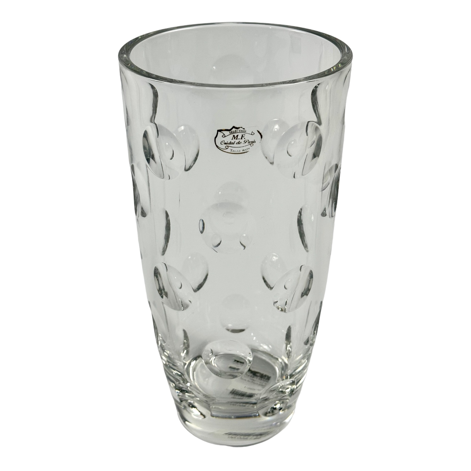 VASO TONNEAU  PASTILLE  CRISTAL TRANSPARENTE 