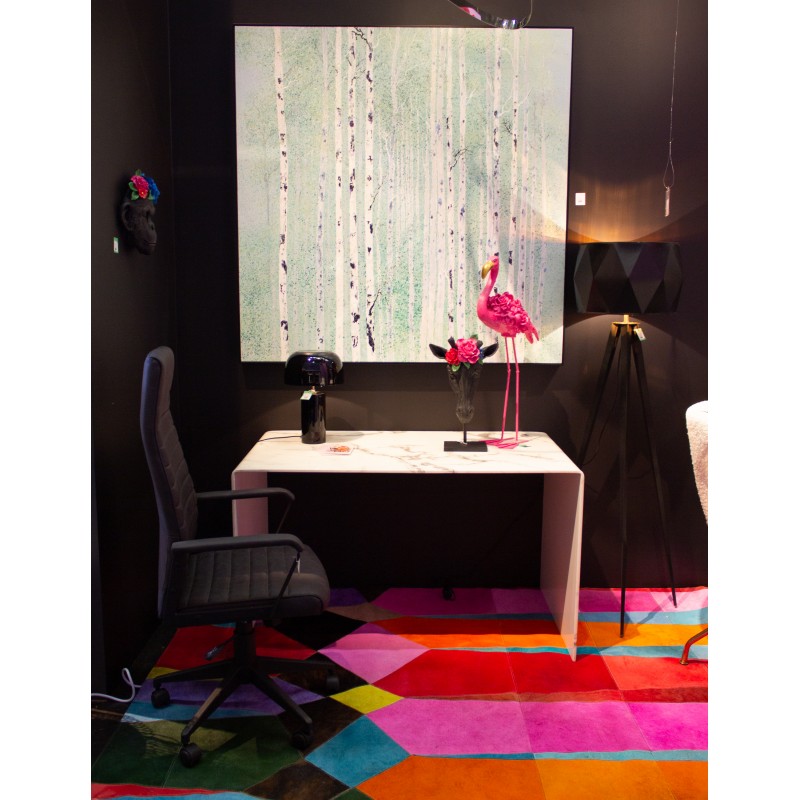 ESCULTURA MASCARA GIRAFA C/FLORES 