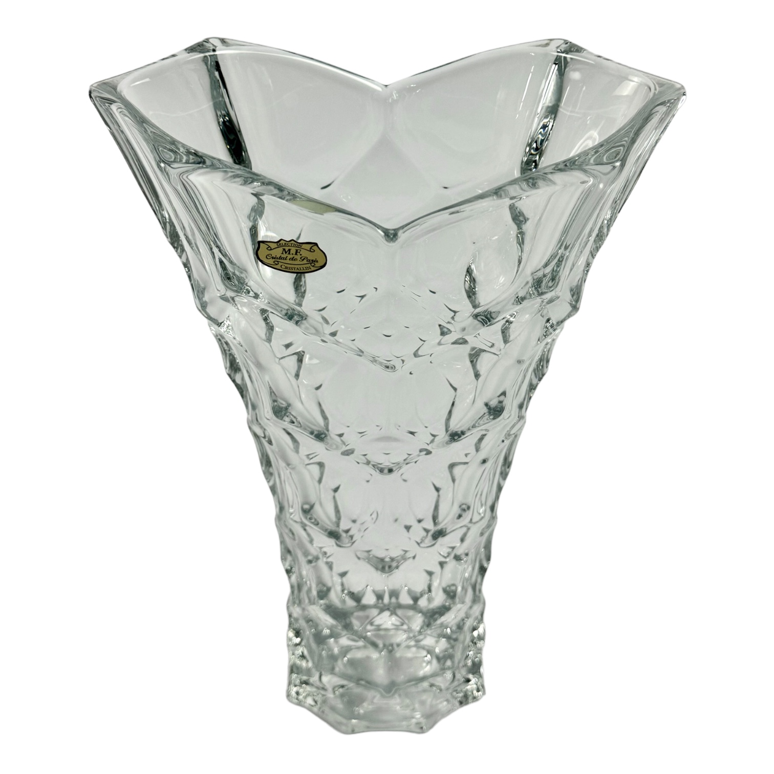 VASO RELIEF CRISTAL TRANSPARENTE 