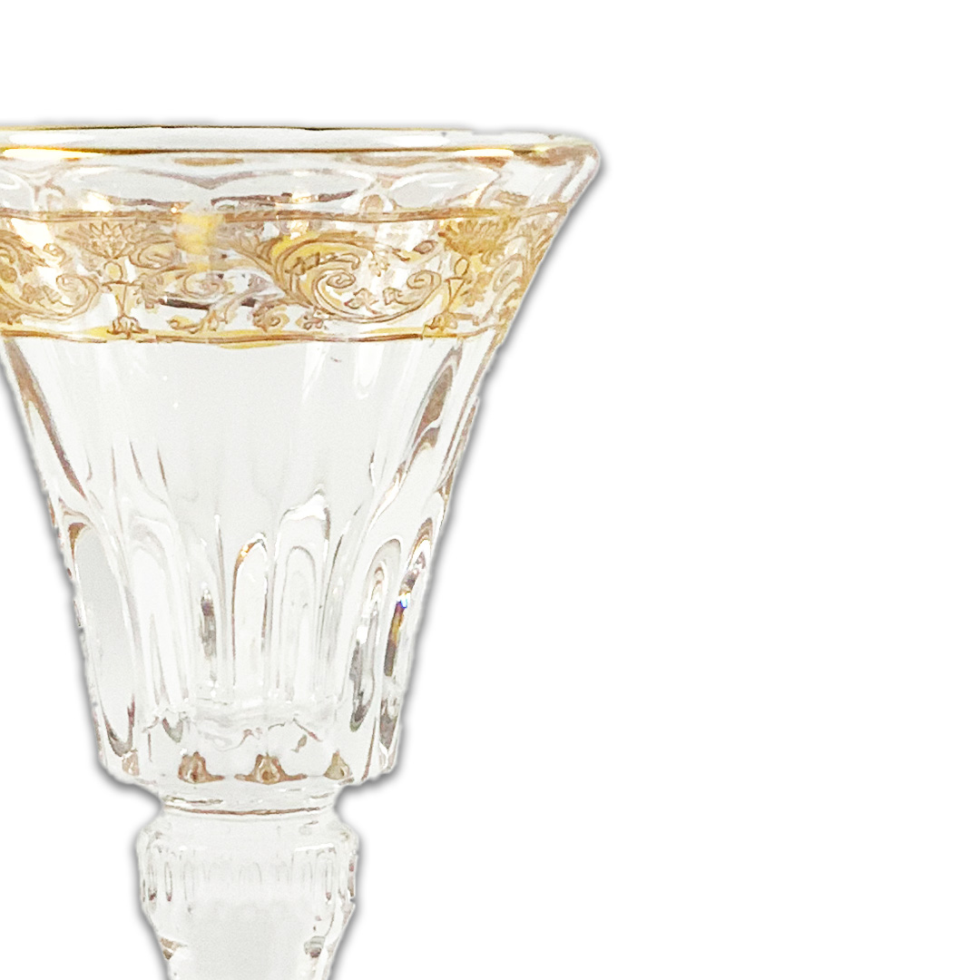 TACA LICOR ROYAL CRISTAL/DOURADO A CASA K JOGO 6 PEÇAS