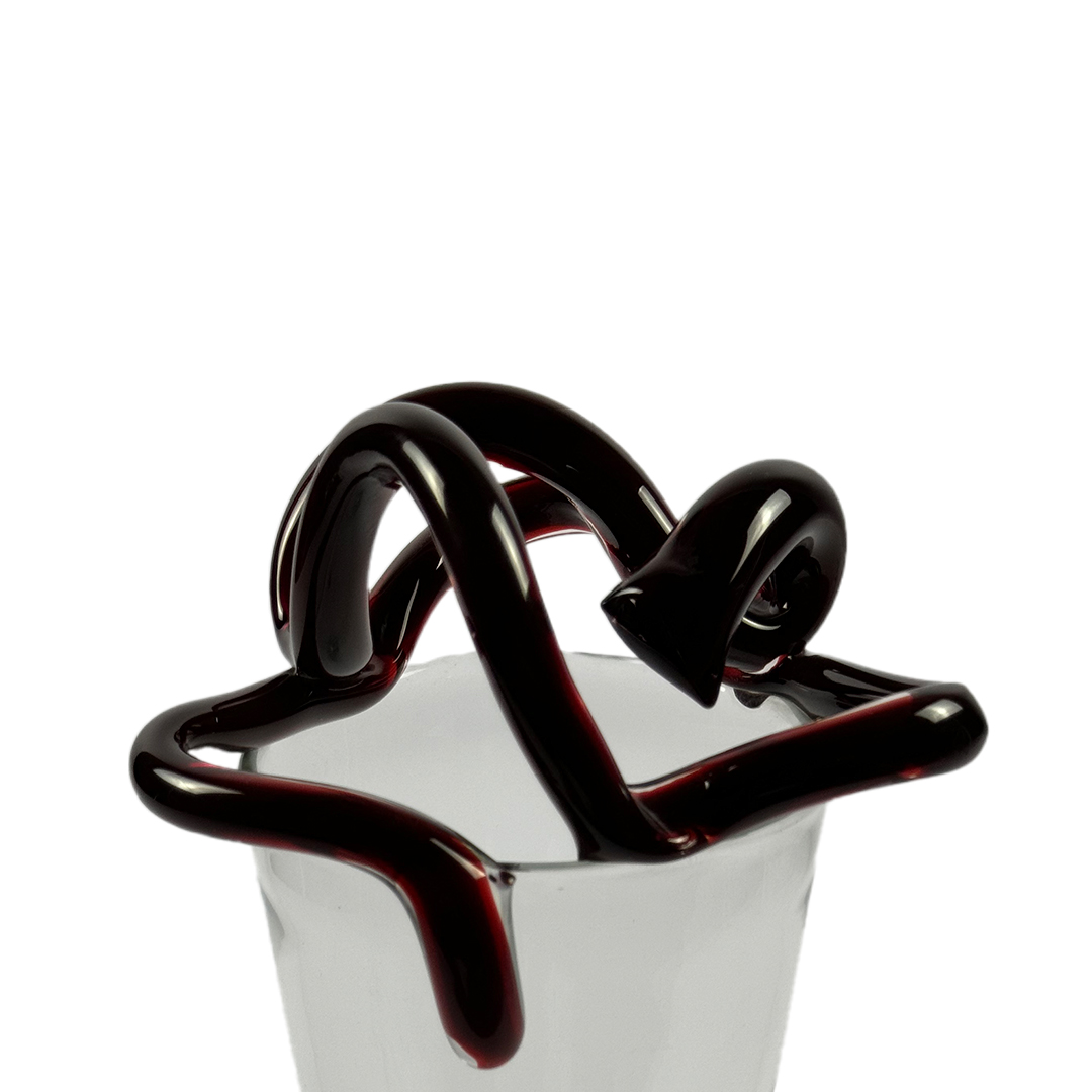 VASO FRANCESCA CRISTAL TRANSPARENTE C/VERMELHO DRIADE