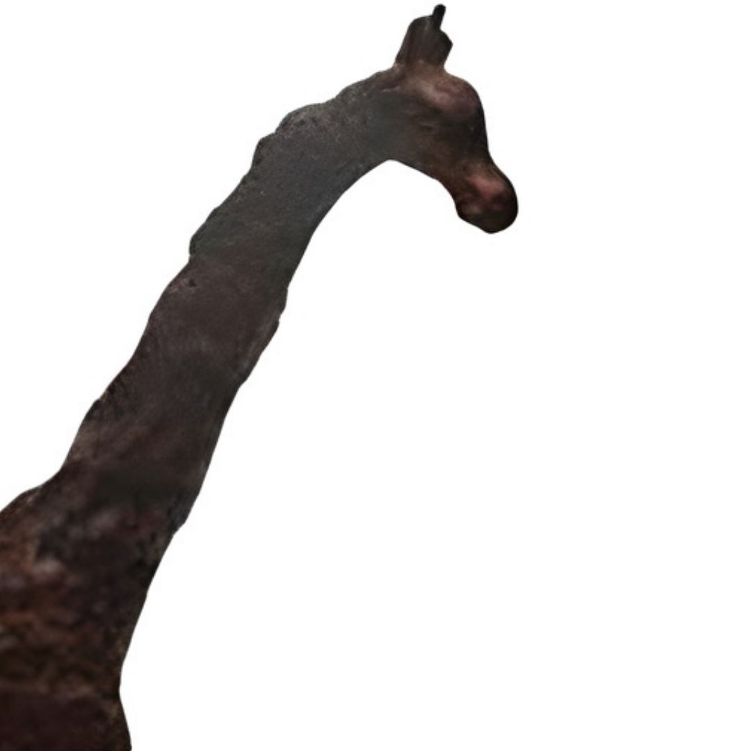 ESCULTURA GIRAFA ABSTRATA PEQUENA RESINA MARROM MODALI DESIGN