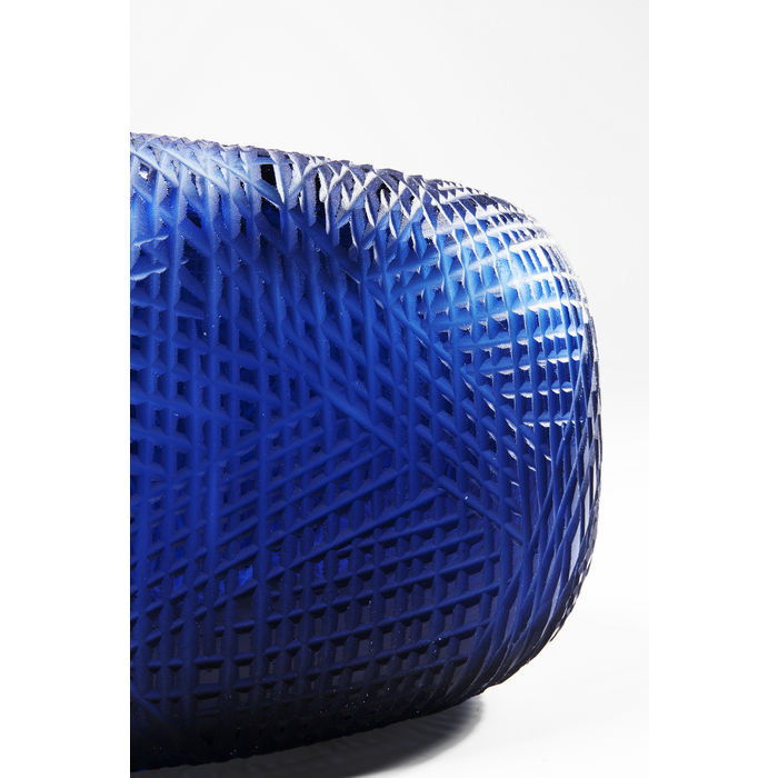 VASO CUT OUT VIDRO AZUL 