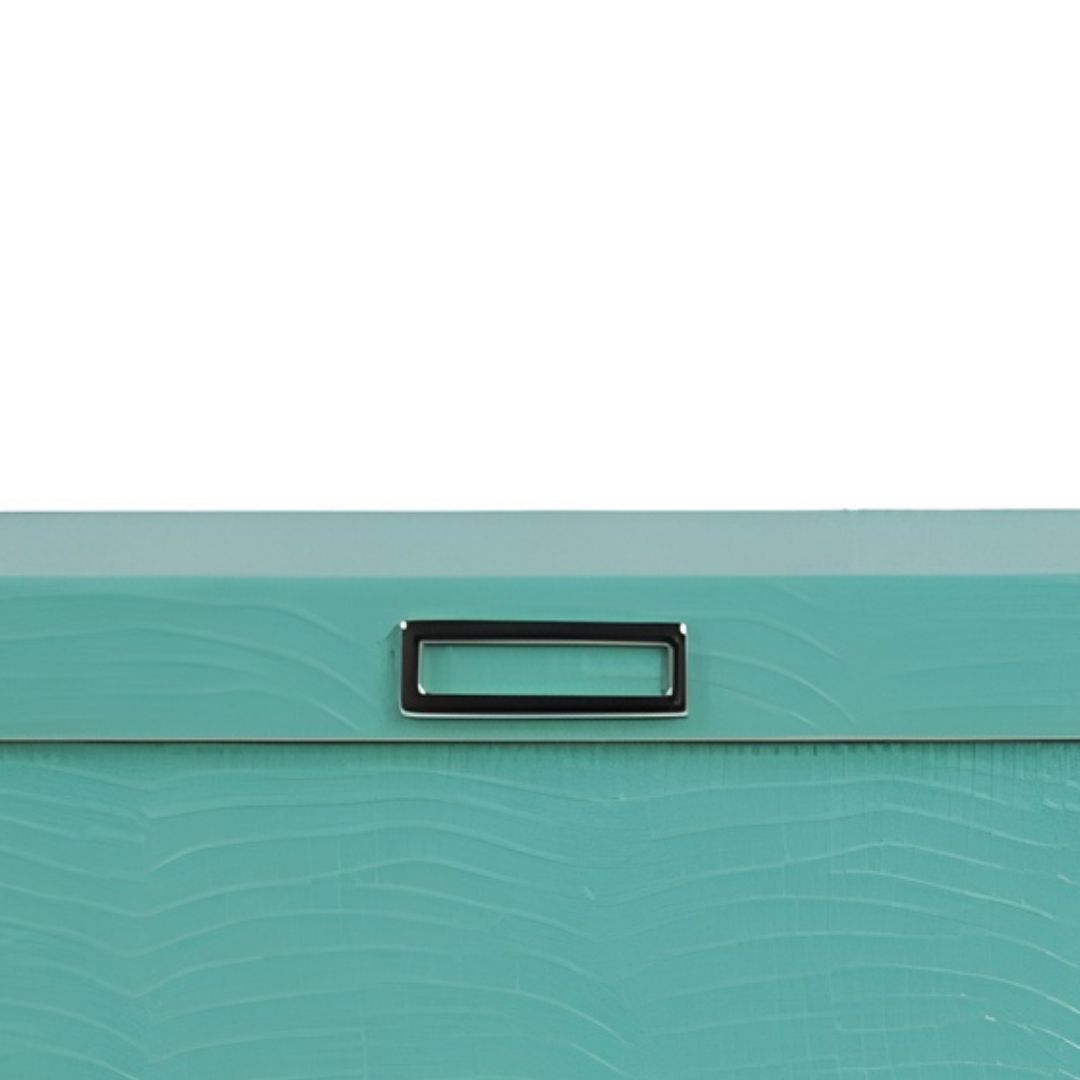 CAIXA RETANGULAR MEDIA GLAMOUR TURQUESA MADEIRA MODALI DESIGN