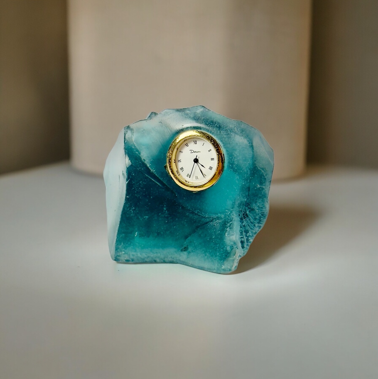 RELOGIO MESA ROCHE CRISTAL VERDE DAUM