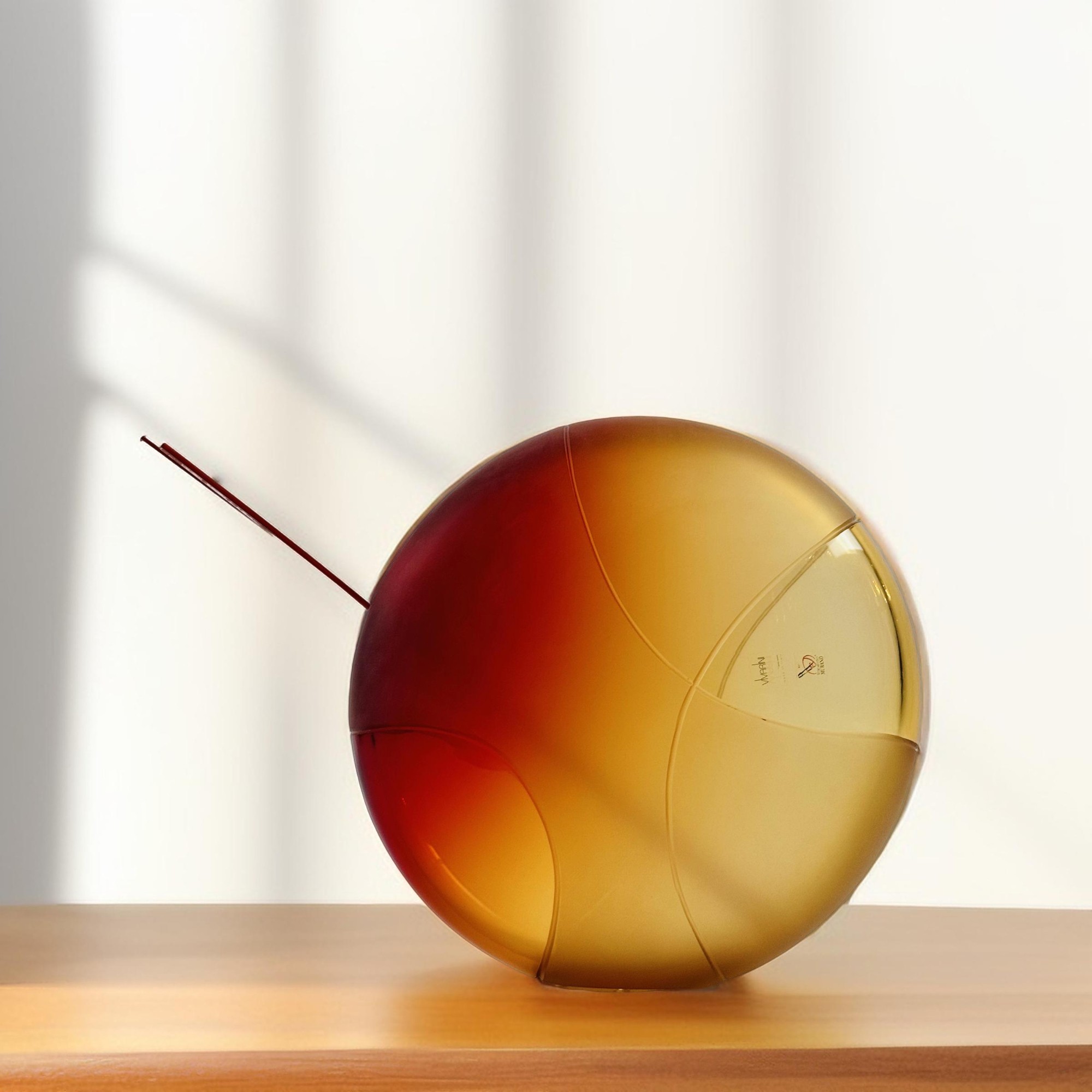 VASO DISKO MIRRORS CRISTAL VERMELHO/AMBAR FOSCO