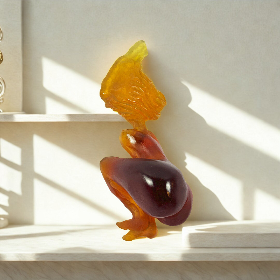 ESCULTURA TENTATION JOAO CUTILEIRO CRISTAL AMBAR 500EXEMPLARES DAUM