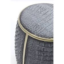 MESA LATERAL COM TAMPA CROCO CINZA 