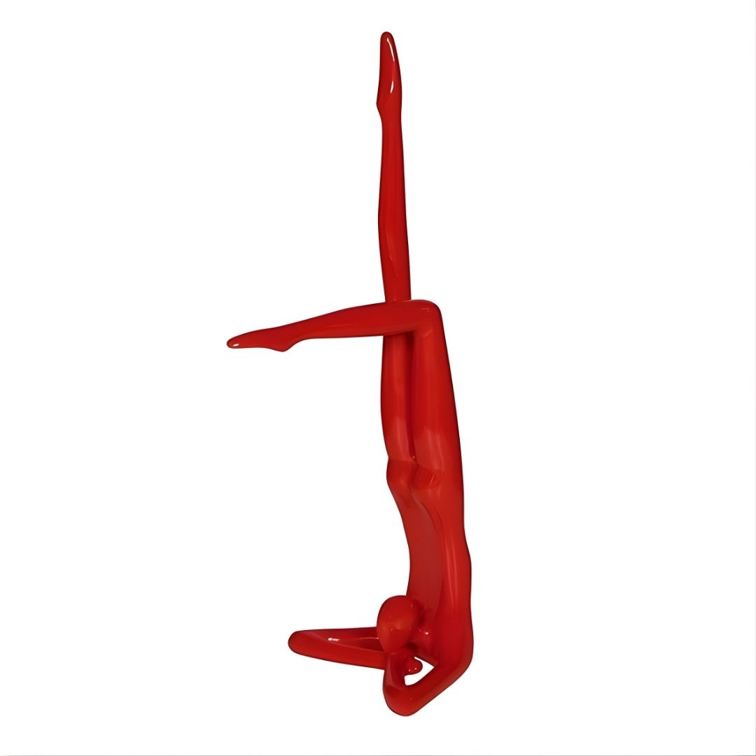 ESCULTURA JADE GRANDE RESINA VERMELHO MODALI DESIGN