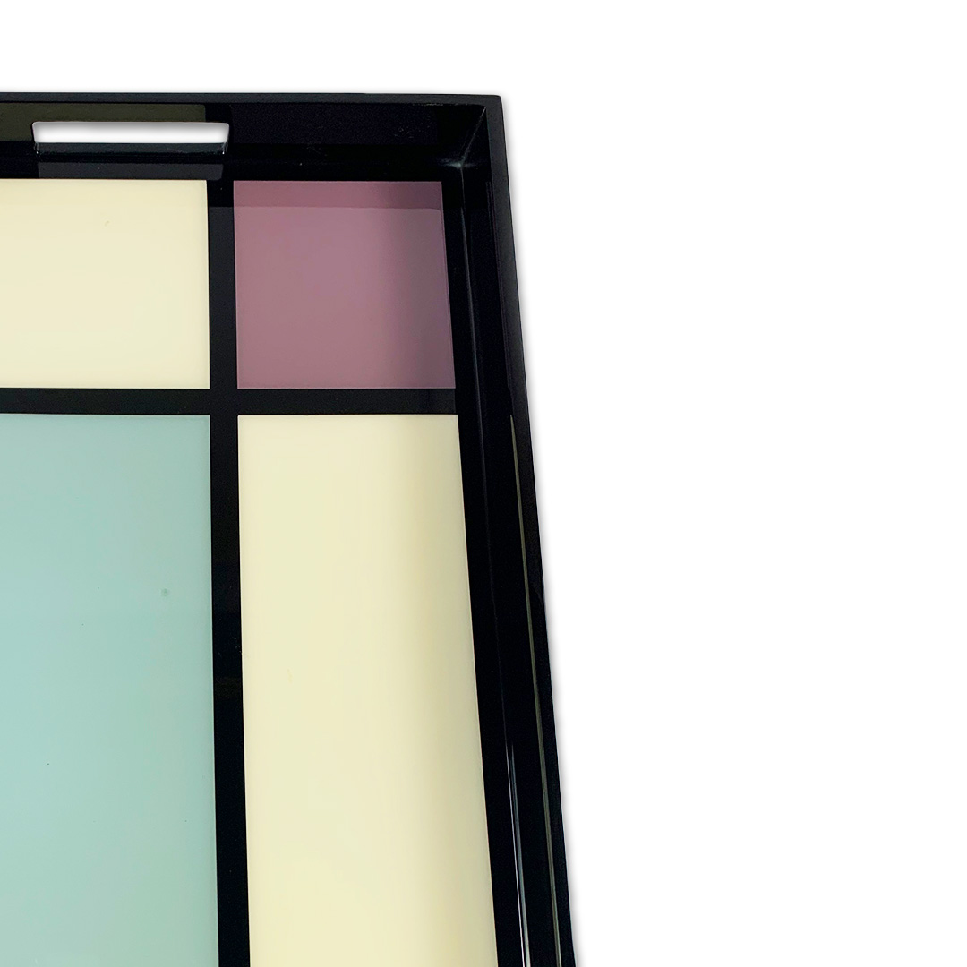 BANDEJA QUADRADA MADEIRA LAQUEADA TONS PASTEIS PACIFIC CONNECTIONS