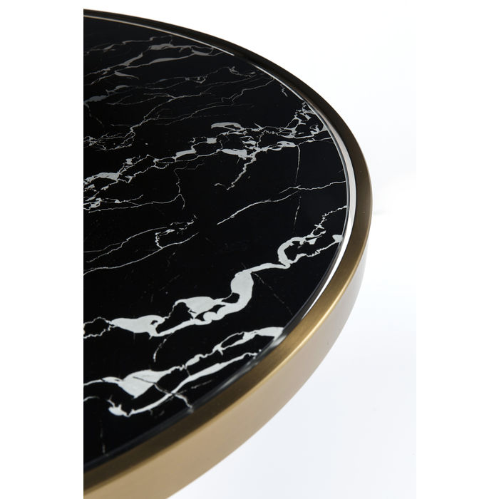 MESA LATERAL SAN REMO BASE PRETA TAMPO MARMORIZADO 