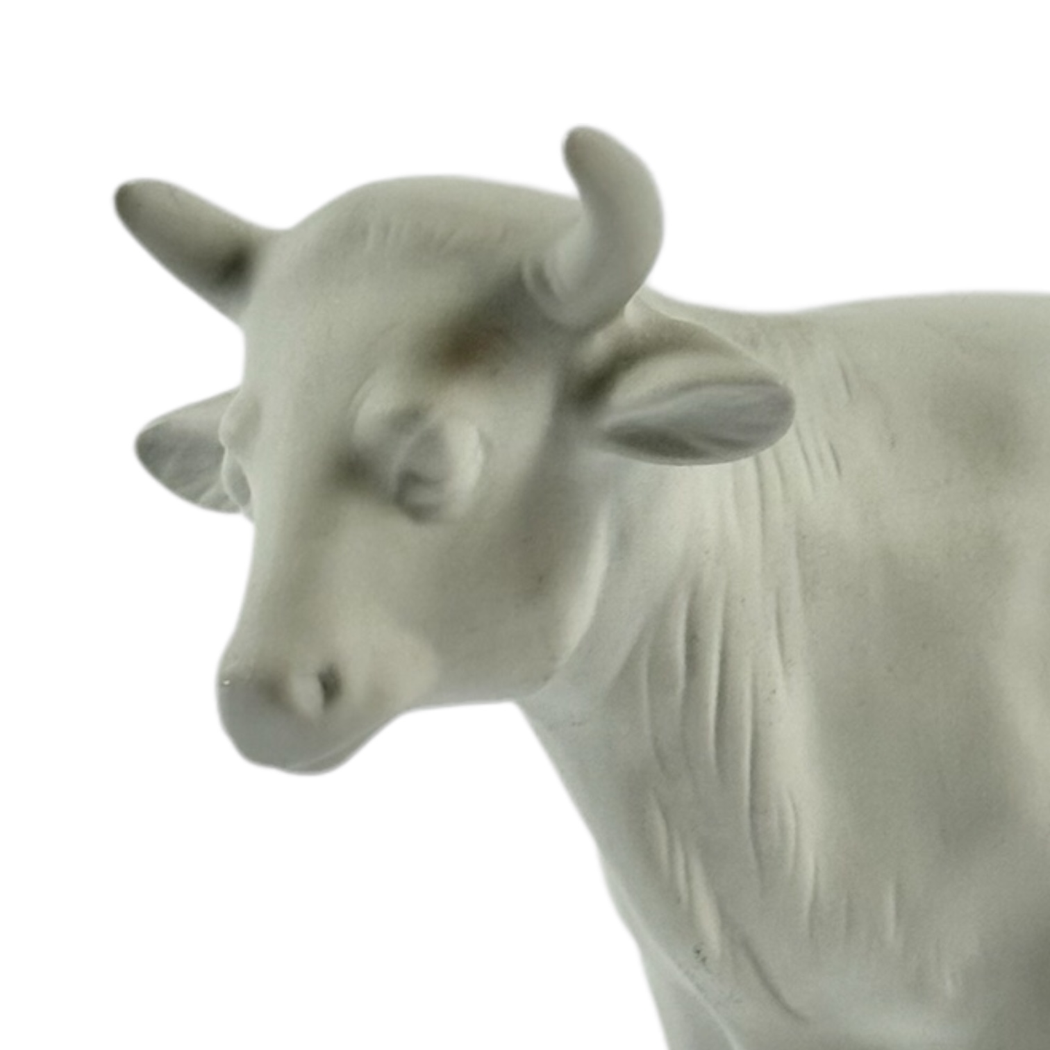 ESCULTURA VACA EM PE CERAMICA BRANCA REICHENBACH