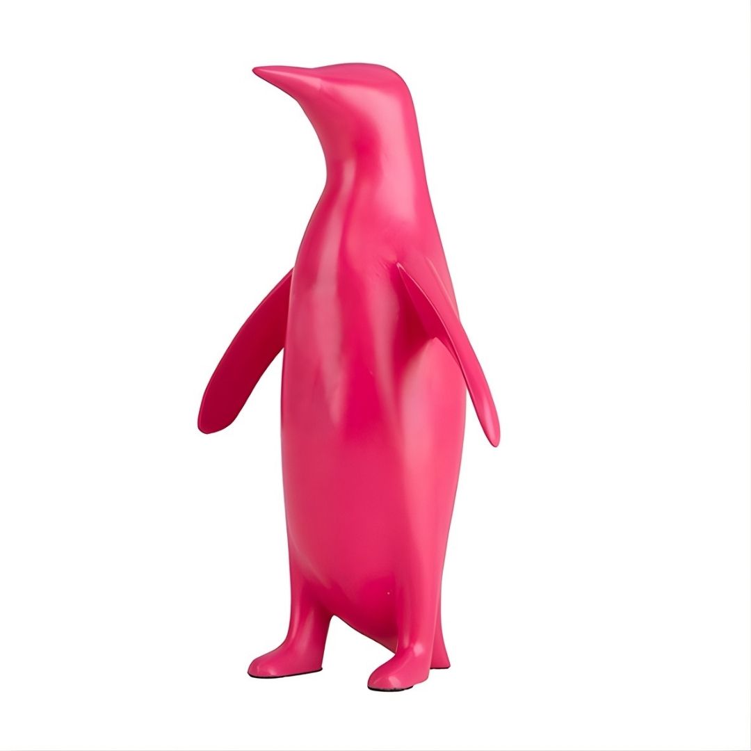 ESCULTURA PINGUIM RESINA PINK MODALI DESIGN