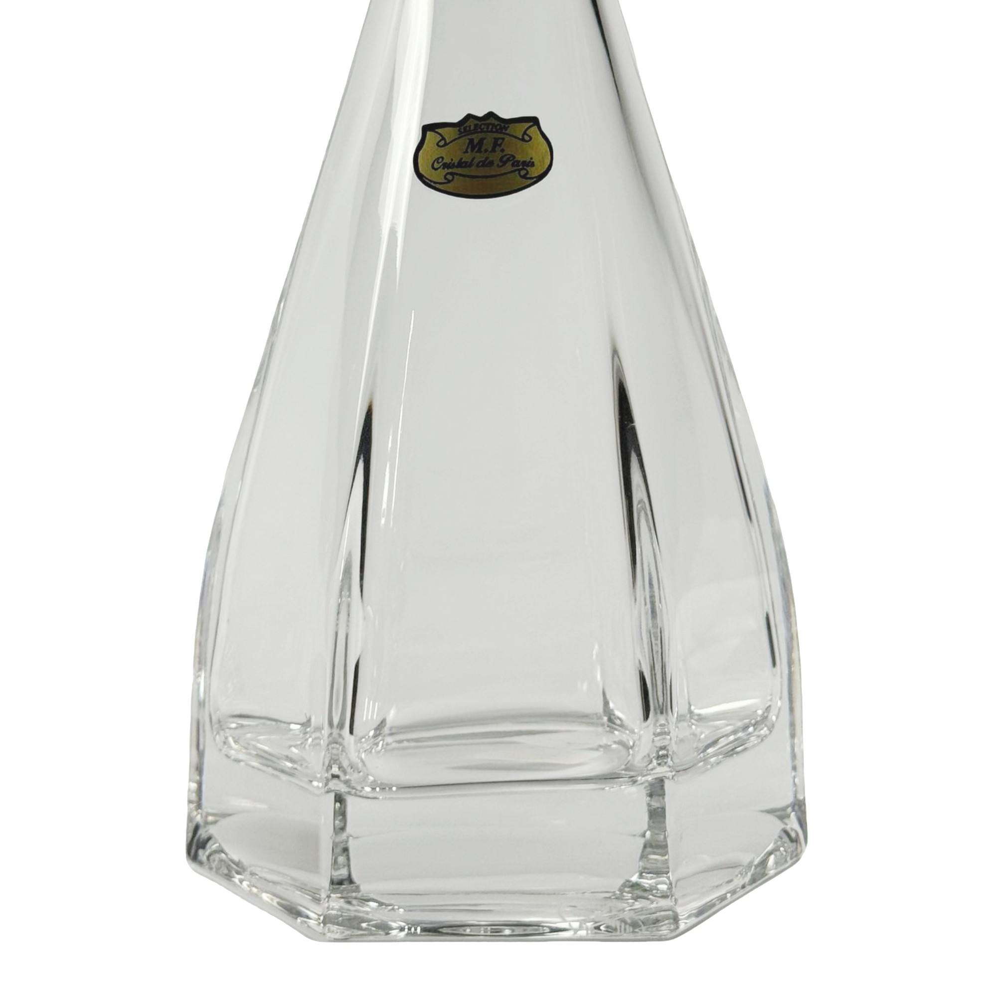 GARRAFA FLOR LOTUS CRISTAL TRANSPARENTE C/TAMPA BRANCA FOSCA 