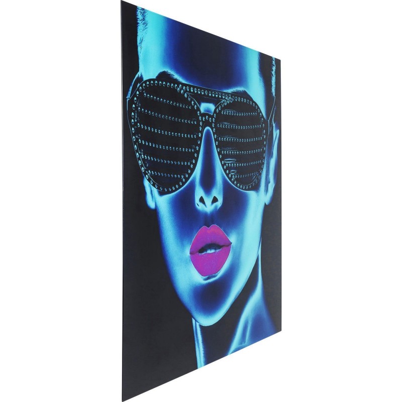 QUADRO VIDRO GAROTA COM OCULOS 