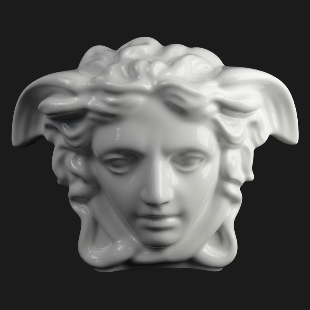 VASO VERSACE CABEÇA MEDUSA GRANDE PORCELANA BRANCA