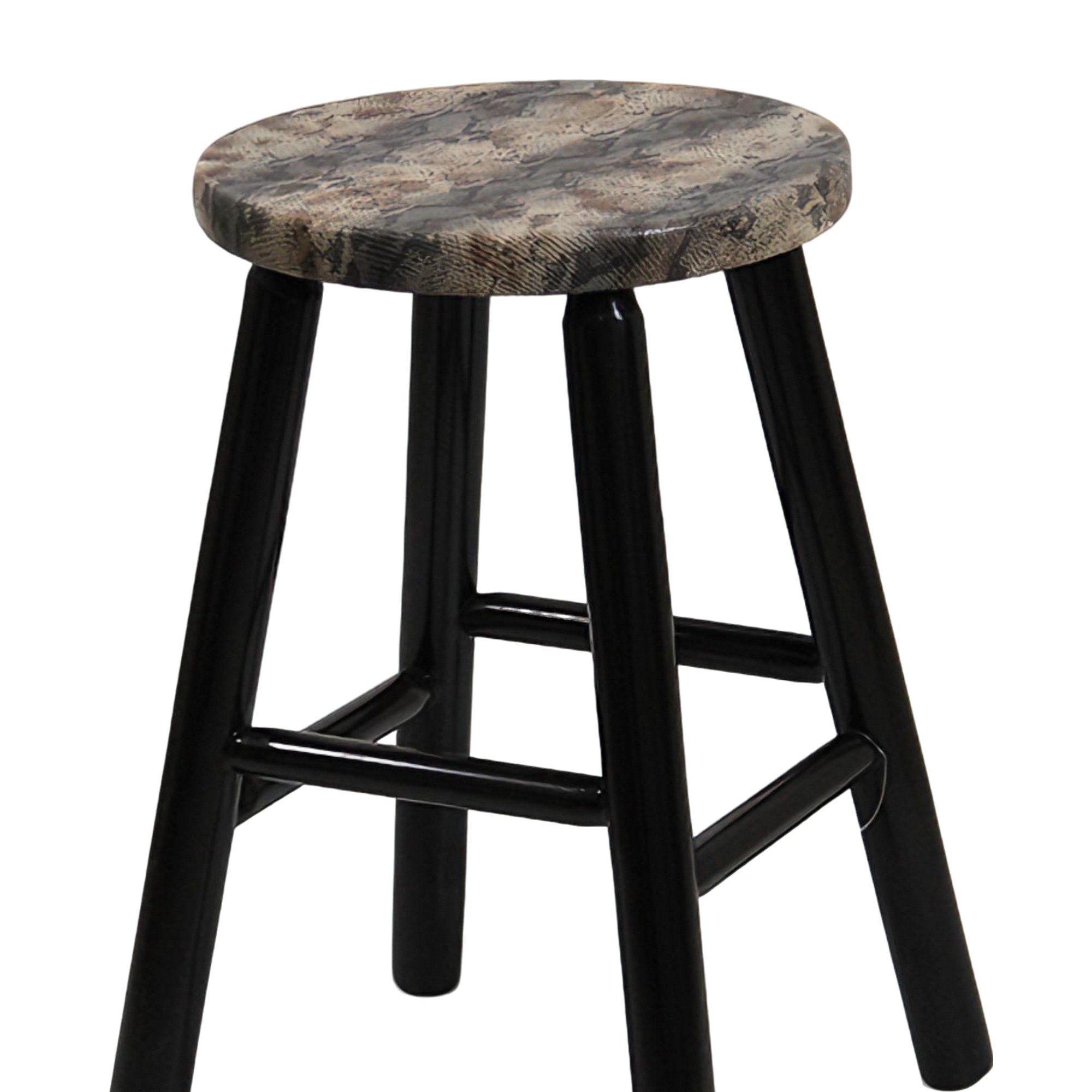 BANCO REDONDO COURO COBRA MARROM MODALI DESIGN