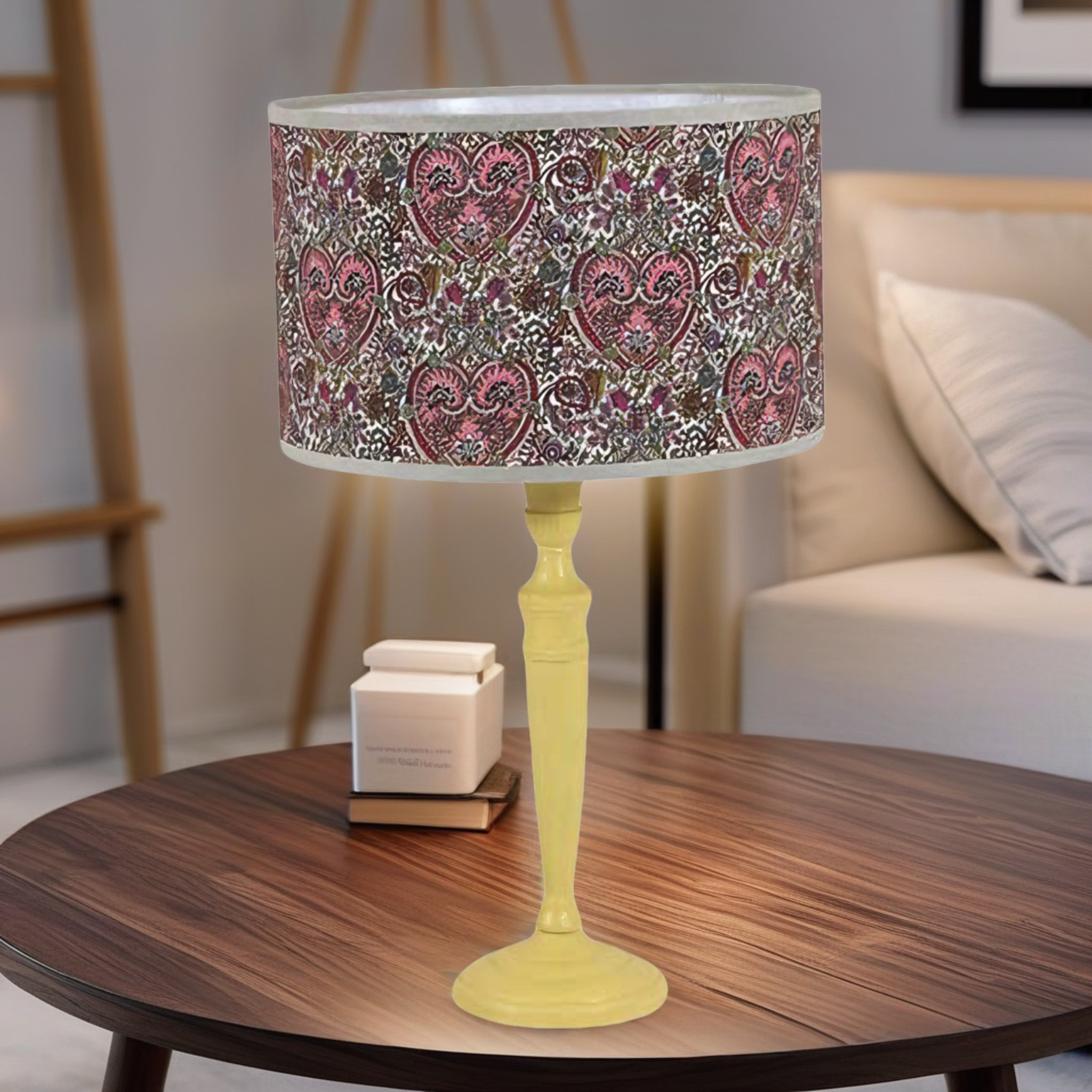 ABAJOUR MARIE RESINA AMARELO FLORAL MODALI DESIGN