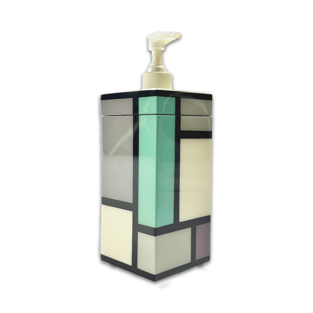 PORTA SABONETE LIQUIDO MADEIRA LAQUEADA TONS PASTEIS PACIFIC CONNECTIONS