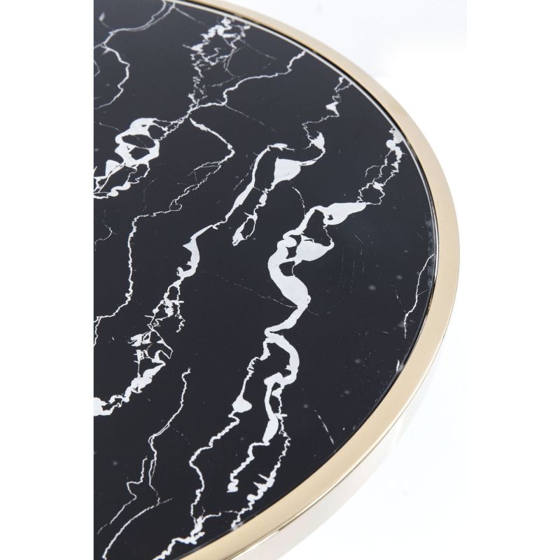 MESA LATERAL SAN REMO BASE PRETA TAMPO MARMORIZADO