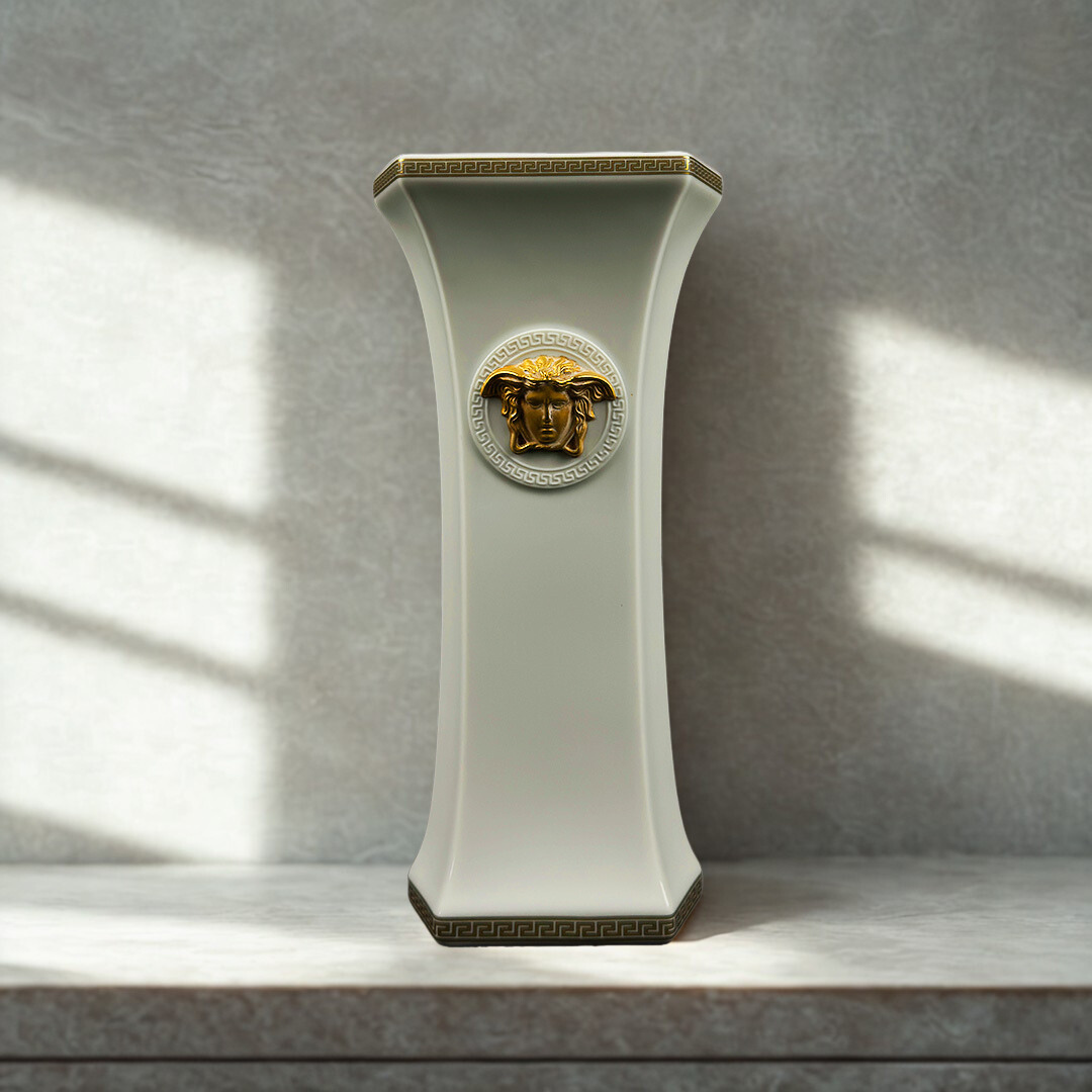 VASO VERSACE GORGONA PORCELANA BRANCA