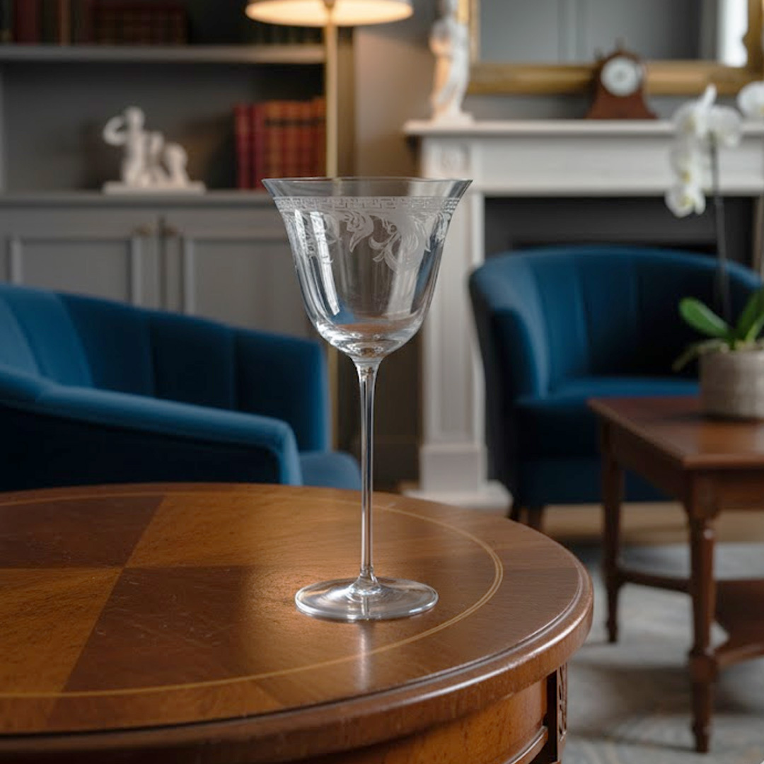 TACA VINHO BRANCO VERSACE ARABESQUE CRISTAL TRANSPARENTE UNITARIO