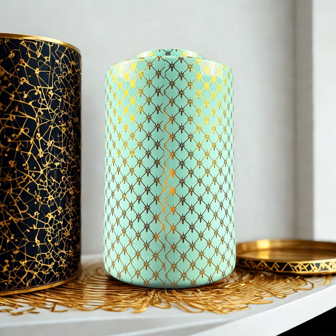 POTICHE DECO NOBLE CERAMICA AZUL 