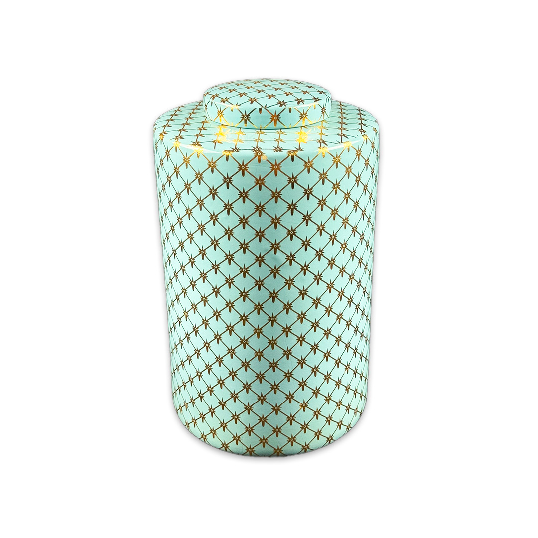 POTICHE DECO NOBLE CERAMICA AZUL 