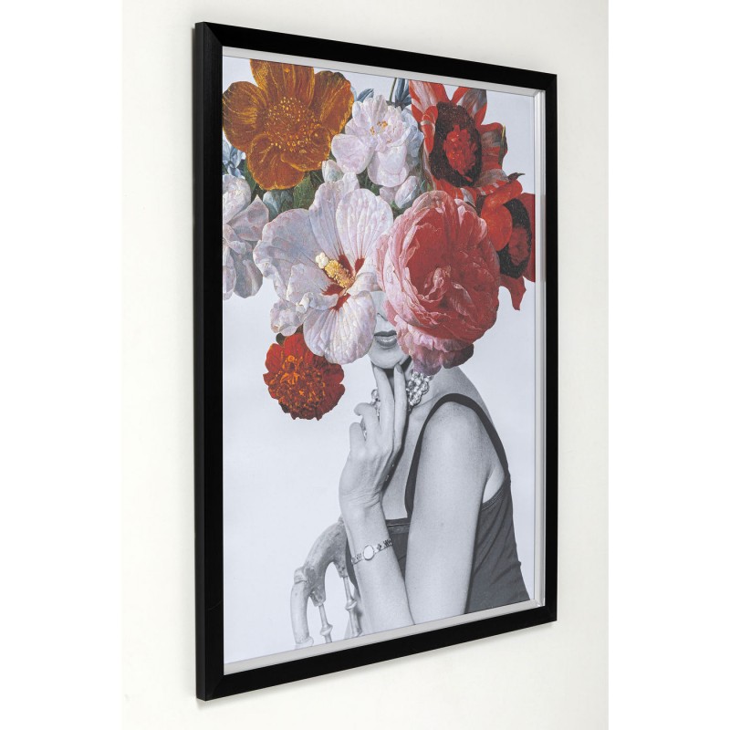 QUADRO LADY FLORES VERMELHA 