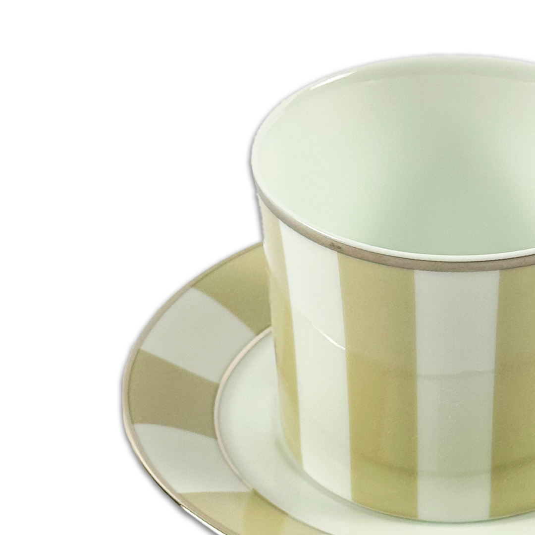 XICARA CHÁ+PIRES ROYALE PORCELANA BERNARDAUD JOGO 6 PEÇAS