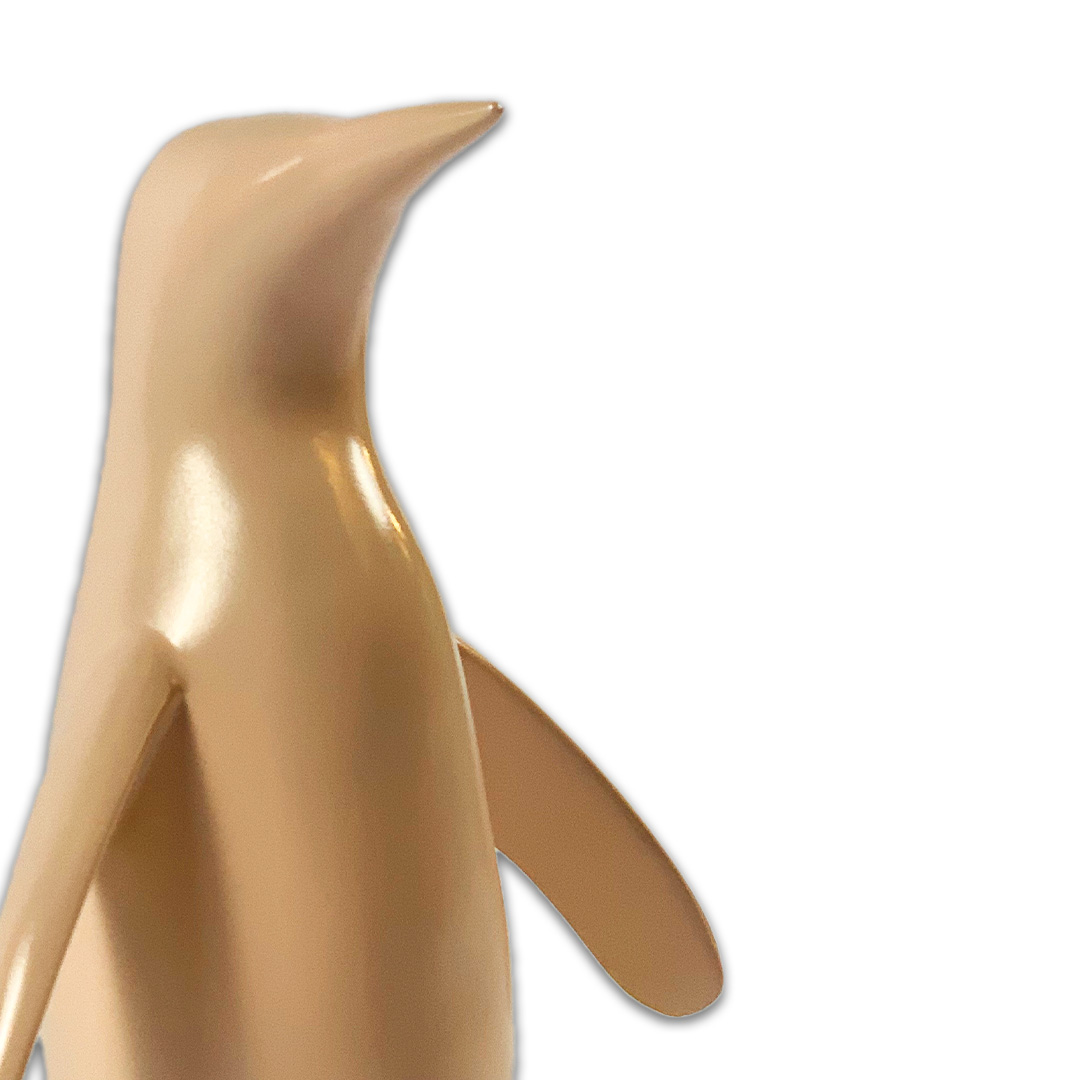 ESCULTURA PINGUIM  RESINA ROSA MODALI DESIGN