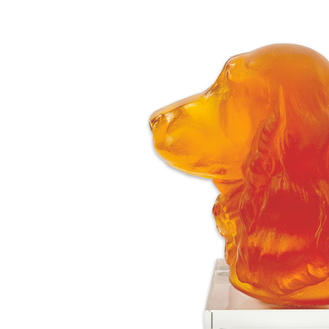 ESCULTURA CACHORRO EDWARD JUNIOR CRISTAL AMBAR DAUM