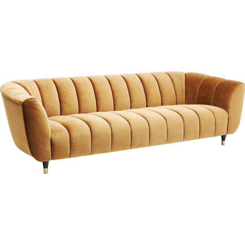 SOFA SPECTRA 3 LUGARES VELUDO CARAMELO