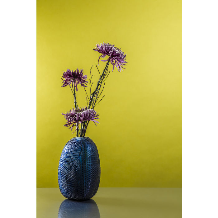 VASO CUT OUT VIDRO AZUL  