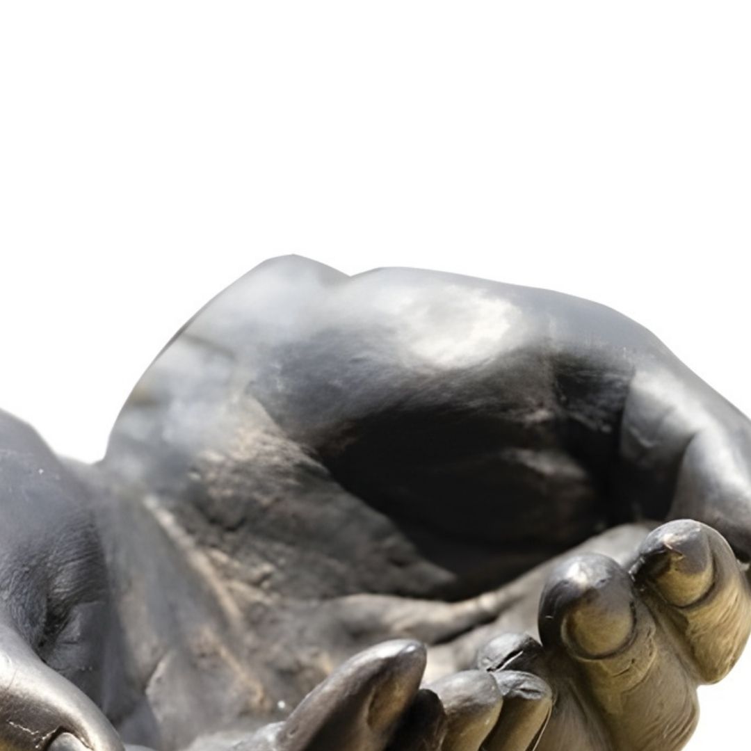 ESCULTURA MAO JUNTAS DE MESA BRANCA RESINA MODALI DESIGN