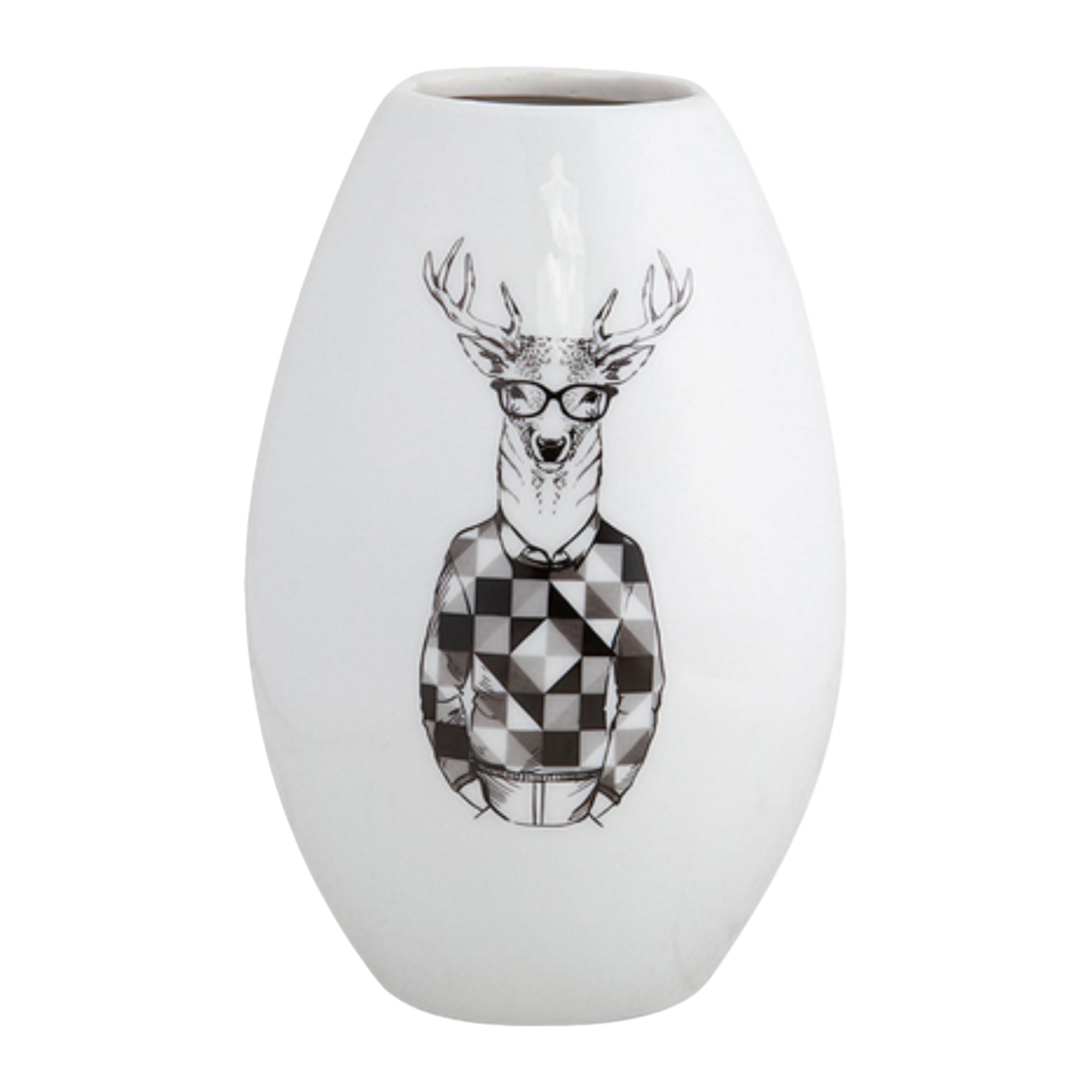 VASO OVAL DESCOLADO ALCI CERAMICA BRANCA MODALI DESIGN