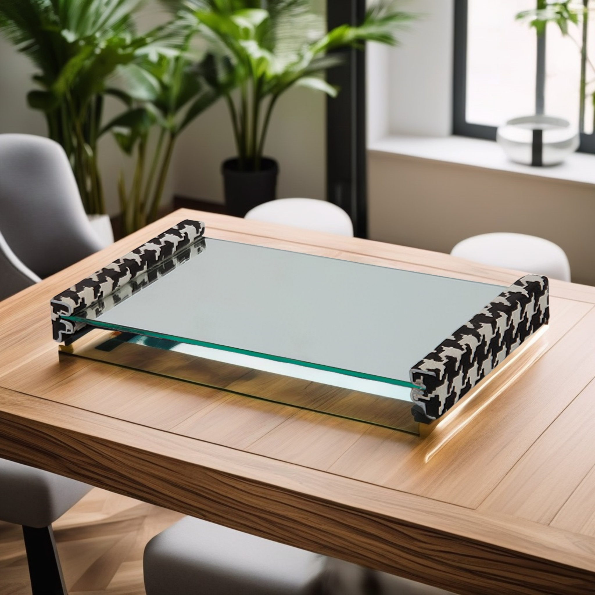 BANDEJA DONNA RETANGULAR ESPELHADA S/ BORDA MODALI DESIGN