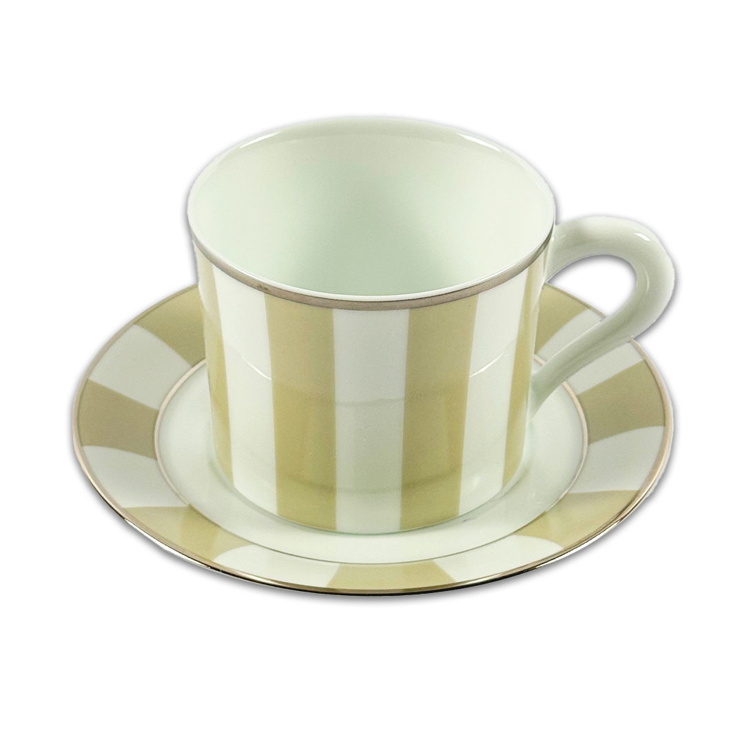 XICARA CHÁ+PIRES ROYALE PORCELANA BERNARDAUD JOGO 6 PEÇAS