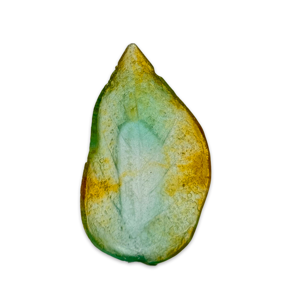 ESCULTURA MINI FOLHA HERBIER VERDE CRISTAL DAUM