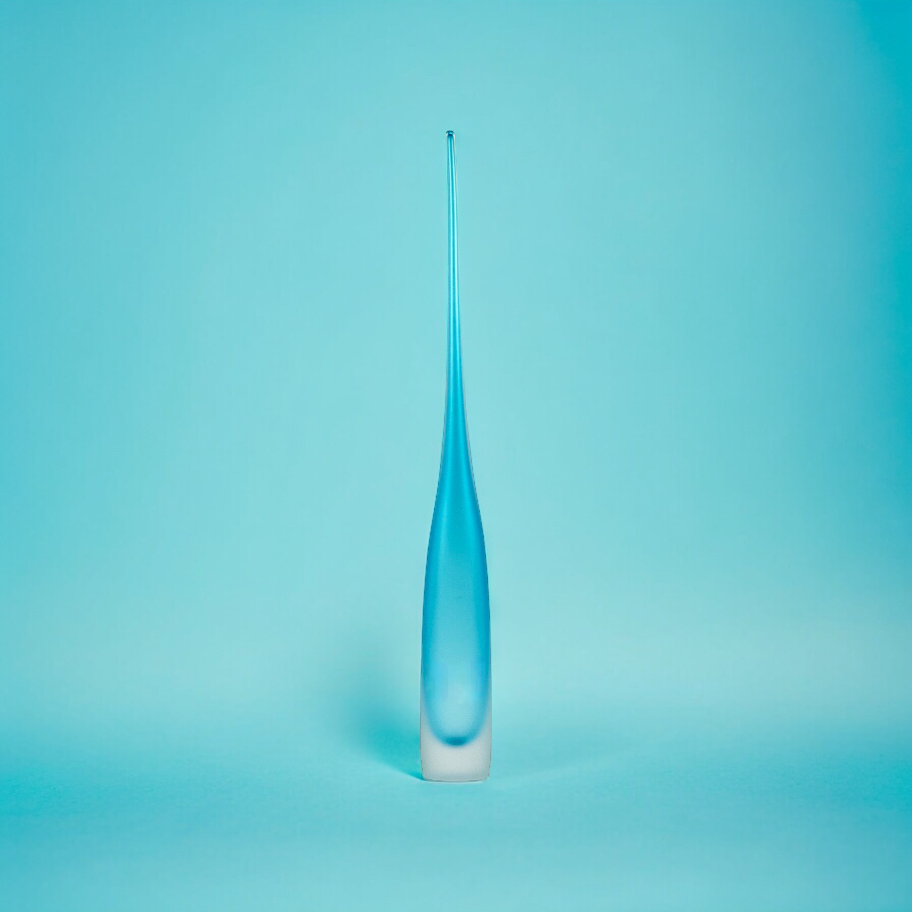 VASO FLUTE CRISTAL AQUAMARINE FOSCO