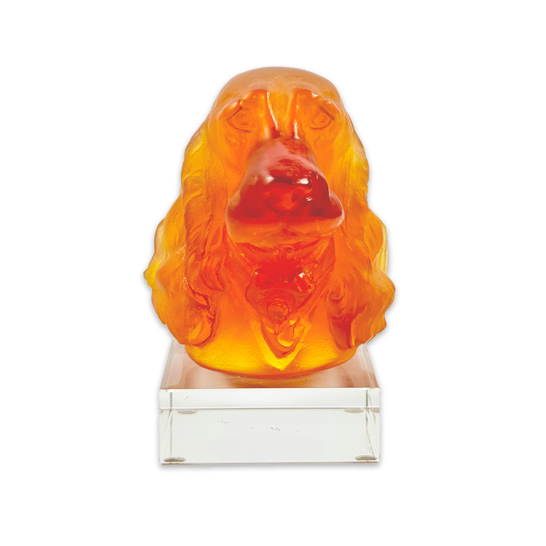 ESCULTURA CACHORRO EDWARD JUNIOR CRISTAL AMBAR DAUM