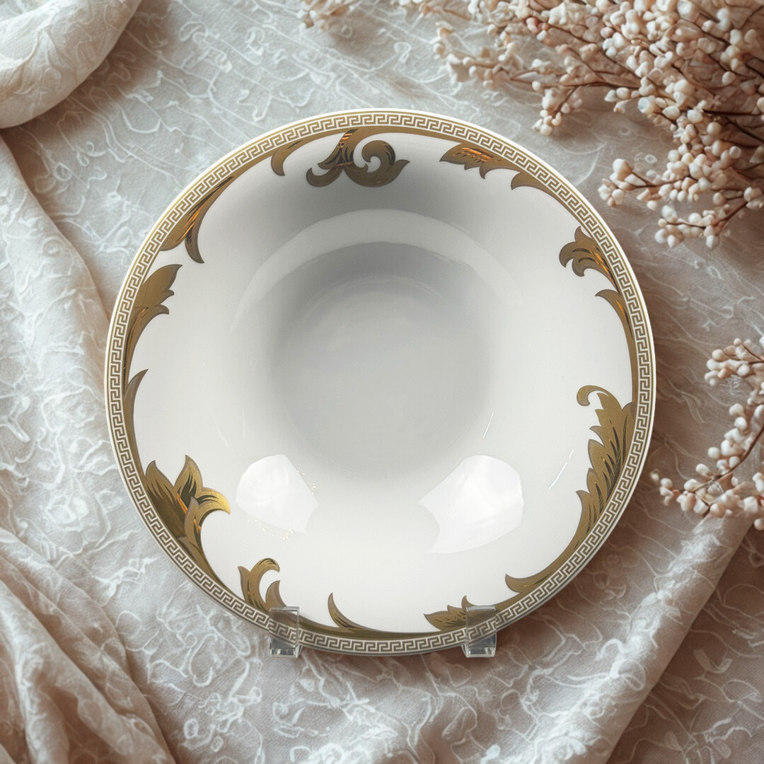 PRATO FUNDO VERSACE  ARABESQUE GOLD PORCELANA UNITARIO
