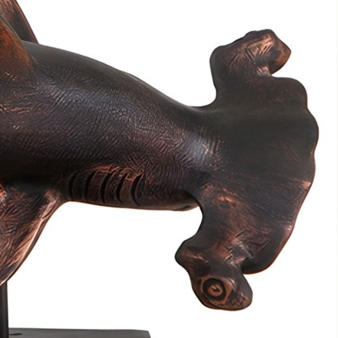 ESCULTURA TUBARAO MARTELO MEDIO P/MESA RESINACOBRE  MODALI DESIGN