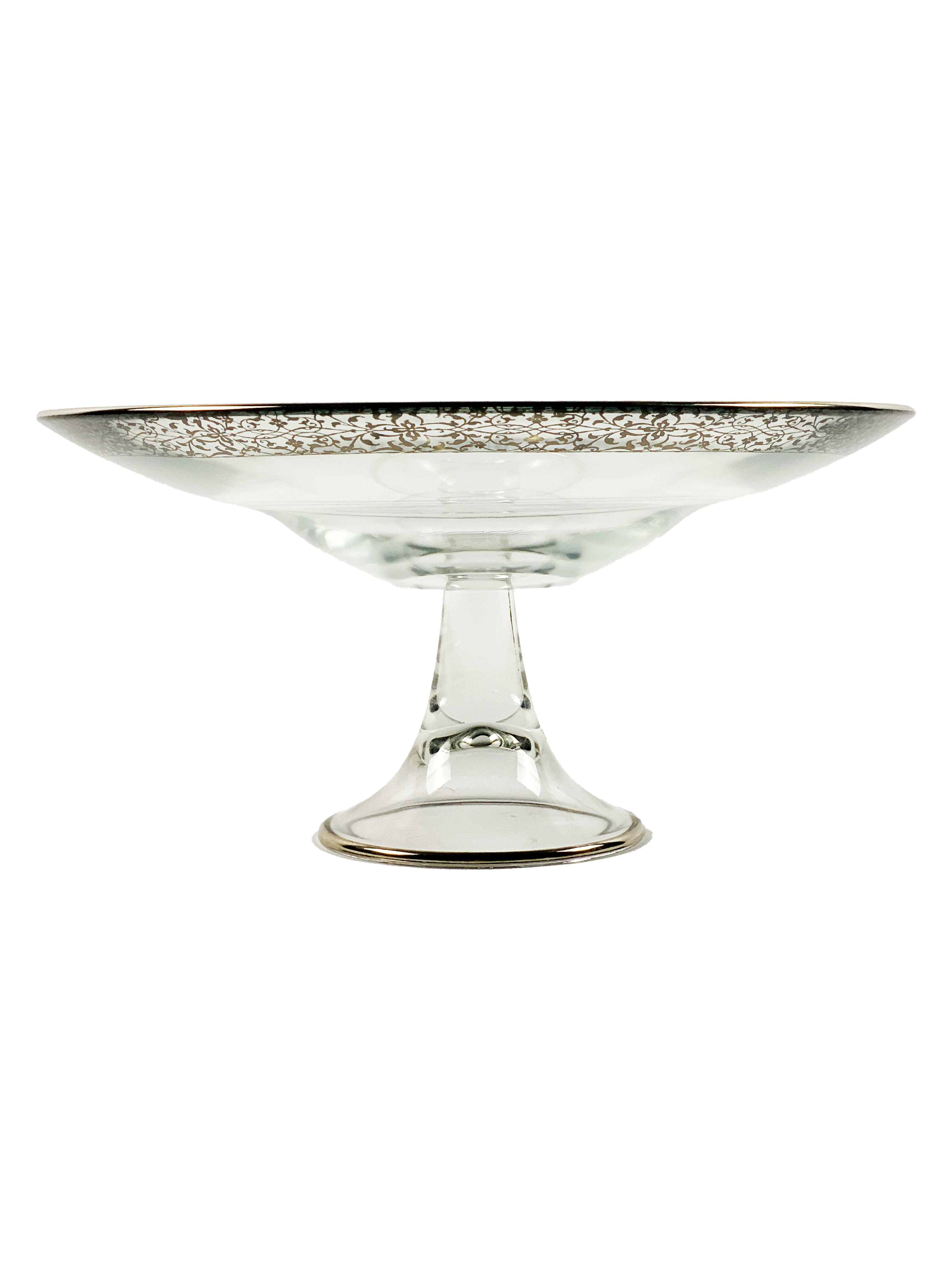 CENTRO MESA C/PÉ VIRGINIA CRISTAL/PRATEADO A CASA K