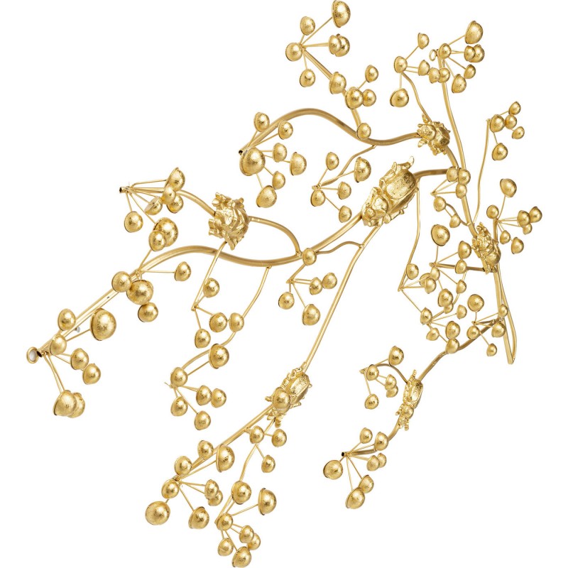 CABIDEIRO BESOUROS NA ARVORE METAL DOURADO 