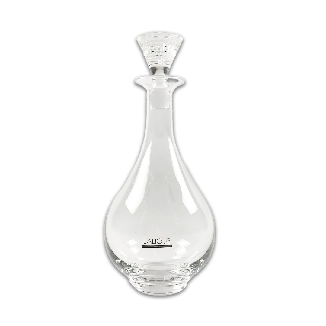 GARRAFA C/ TAMPA TRABALHADA CRISTAL TRANSPARENTE LALIQUE