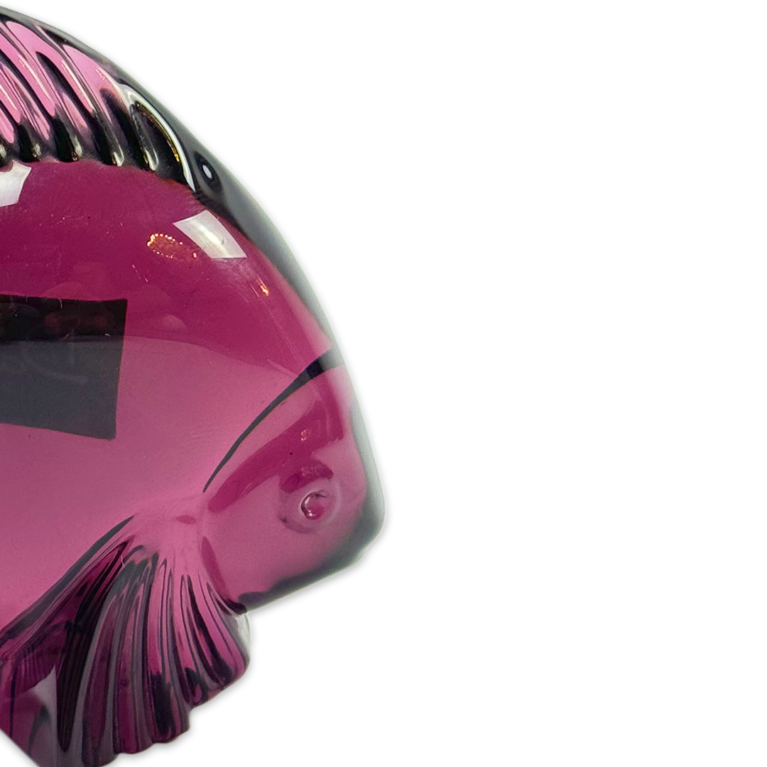 ESCULTURA MINI PEIXE AMETISTA CRISTAL DAUM