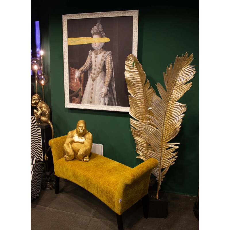 ESCULTURA FOLHA RESINA DOURADA 